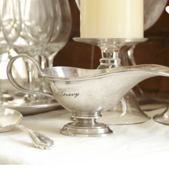 Pottery Barn Dining Pottery Barn Antique Silver Sentiment Gravy